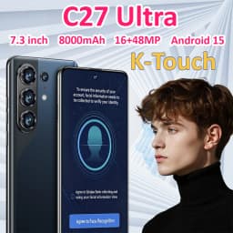 K-Touch C27 Ultra Mobile Phones Android 15 Cell Phone 7.3 Inch Screen 5G Dual SIM Smartphone 8000mAh Face Unlock 16+48MP Camera Global Version Cellphones