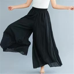 Baggy Cotton Linen Culotte Pants Women Casual Wide Leg Pantalones Summer Candy Color Sweatpants Ankle-length Straight Trousers