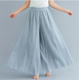 Baggy Cotton Linen Culotte Pants Women Casual Wide Leg Pantalones Summer Candy Color Sweatpants Ankle-length Straight Trousers