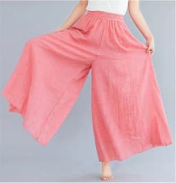 Baggy Cotton Linen Culotte Pants Women Casual Wide Leg Pantalones Summer Candy Color Sweatpants Ankle-length Straight Trousers