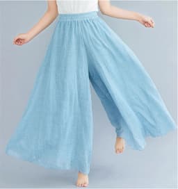 Baggy Cotton Linen Culotte Pants Women Casual Wide Leg Pantalones Summer Candy Color Sweatpants Ankle-length Straight Trousers