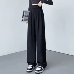 Hot Sale Lady Korean High Waist Suit Pants Female Comfortable Daily Straight Leg Trousers Women Classic Fashion Solid Pants