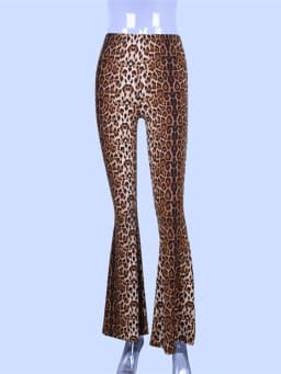 high waist leopard print flare leggings 2025 autumn winter women fashion sexy bodycon trousers club pants