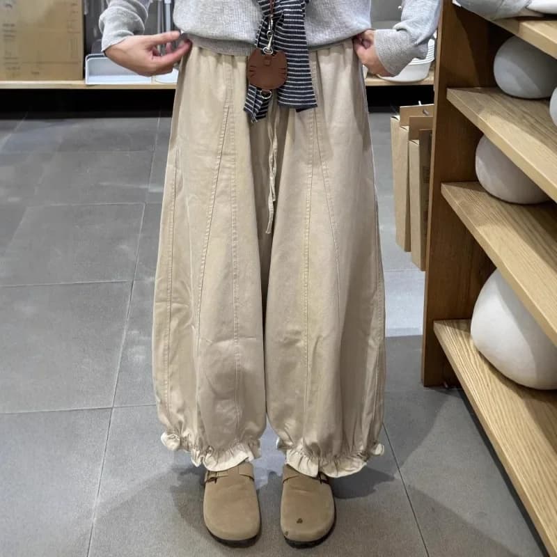 Women Floral Wide Leg Casual Pants High Waisted Loose Trousers 2025 Autumn New Arrival Slimming Comfort
