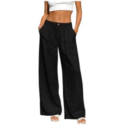 Women's Linen Pants Women Summer Office Lady Elegant Comfort Linen Wide Leg Trousers Suit Wear Palazzo Pants For Women штаны