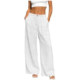 Women's Linen Pants Women Summer Office Lady Elegant Comfort Linen Wide Leg Trousers Suit Wear Palazzo Pants For Women штаны