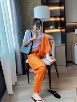 Miyake Fashion Classic Versatile Carrot Pants Loose High Elasticity Folded Small Legged Haren Pants for Women