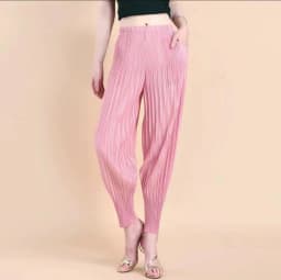 Miyake Fashion Classic Versatile Carrot Pants Loose High Elasticity Folded Small Legged Haren Pants for Women
