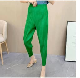 Miyake Fashion Classic Versatile Carrot Pants Loose High Elasticity Folded Small Legged Haren Pants for Women