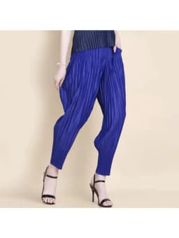 Miyake Fashion Classic Versatile Carrot Pants Loose High Elasticity Folded Small Legged Haren Pants for Women