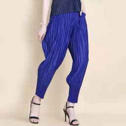 Miyake Fashion Classic Versatile Carrot Pants Loose High Elasticity Folded Small Legged Haren Pants for Women
