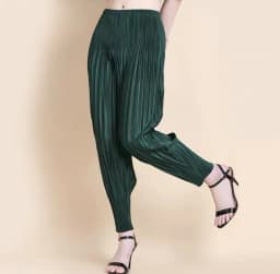 Miyake Fashion Classic Versatile Carrot Pants Loose High Elasticity Folded Small Legged Haren Pants for Women