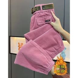 Fashion Korean Autumn Winter Corduroy Tight leg Harem Pants Women 2026 New Elastic High Waist Loose Casual Female Trousers