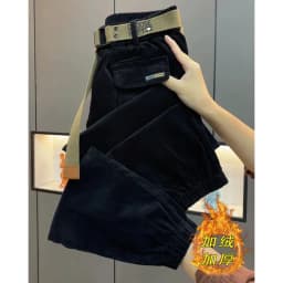 Fashion Korean Autumn Winter Corduroy Tight leg Harem Pants Women 2026 New Elastic High Waist Loose Casual Female Trousers