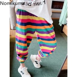 Streetwear Women Pants Fashion Striped Y2k Harem Pants High Waist Casual Pantalon Femme 2025 New Bottoms Korean Trousers 27v158