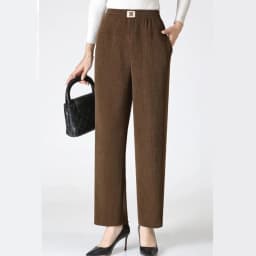 Women Trousers New Elastic High Waisted Corduroy Pants Loose Autumn Casual Pants Female Winter Fleece Warm Straight Pants 7XL8XL