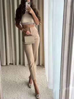 HH Pencil Pants For Womens Autumn Fashion Vintage Solid High Waist Zipper Slim Pant Female Casual Streetwear Chic Trousers