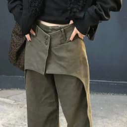 Matakawa Y2k Fake 2 Pieces Woman Pants Solid Streetwear Spring Autumn Loose Pantalones De Mujer Fashion Versatile Trousers