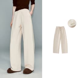 TOYOUTH Women Sweatpants 2026 Winter New Fleece‑Lined Warm Seam‑Detail Casual Long Bottoms