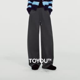 TOYOUTH Women Sweatpants 2026 Winter New Fleece‑Lined Warm Seam‑Detail Casual Long Bottoms