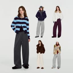 TOYOUTH Women Sweatpants 2026 Winter New Fleece‑Lined Warm Seam‑Detail Casual Long Bottoms