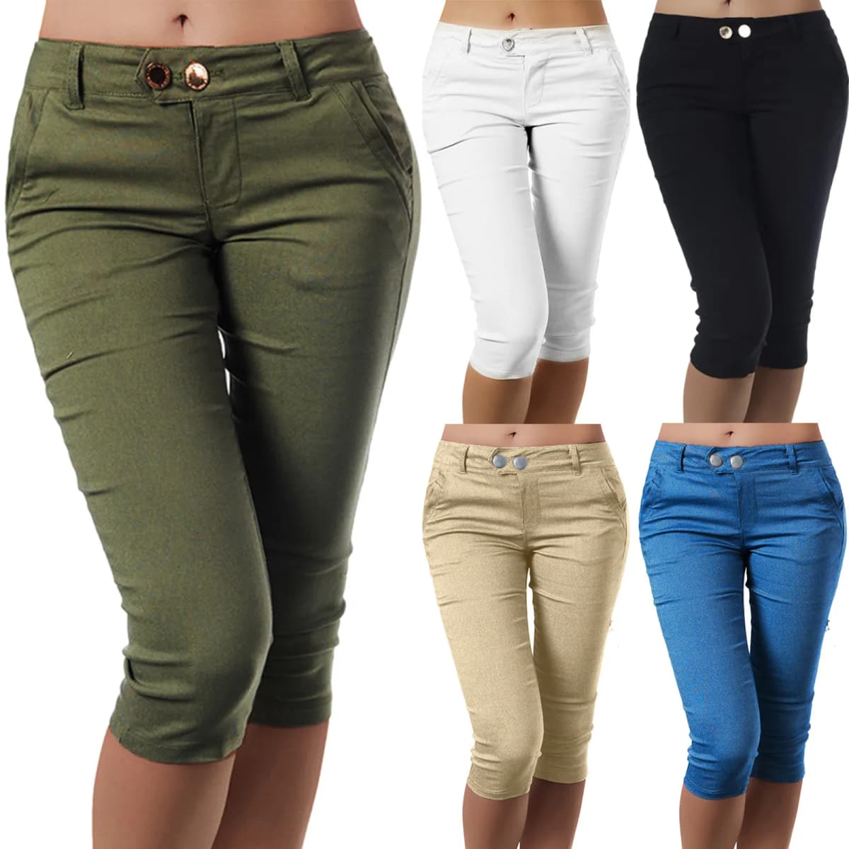 Womens Pants Summer Outdoor Casual Skinny Capris Cargo Pants Slim Fit Leggings Overalls Thin Slim Pencil Pants For Women Tights