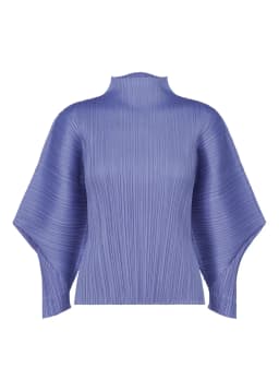 Miyake Pleated Skyline Flare Trousers Elastic Waistband Long Pants High Neck Dolman Sleeves Tops