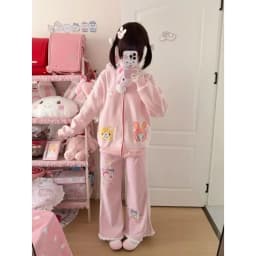 Japanese Lolita Style Corduroy Pants Women Sweet Kawaii Cartoon Embroidery Casual Y2k Trousers Harajuku Subculture Sweatpants