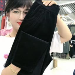 2026 New Korean Autumn Winter Corduroy Harem Pants Women Elastic High Waist Loose Solid Color Casual All-Match Female Trousers