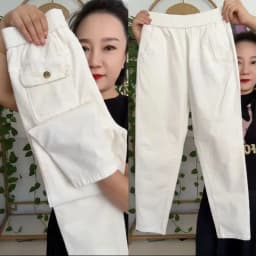 2026 New Korean Autumn Winter Corduroy Harem Pants Women Elastic High Waist Loose Solid Color Casual All-Match Female Trousers