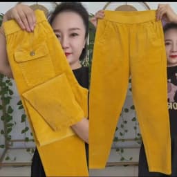 2026 New Korean Autumn Winter Corduroy Harem Pants Women Elastic High Waist Loose Solid Color Casual All-Match Female Trousers