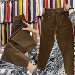 2026 New Korean Autumn Winter Corduroy Harem Pants Women Elastic High Waist Loose Solid Color Casual All-Match Female Trousers