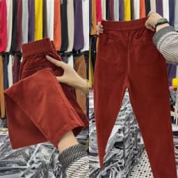 2026 New Korean Autumn Winter Corduroy Harem Pants Women Elastic High Waist Loose Solid Color Casual All-Match Female Trousers