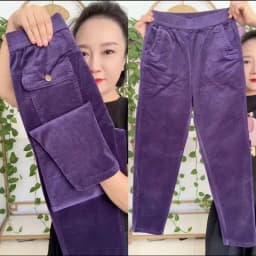 2026 New Korean Autumn Winter Corduroy Harem Pants Women Elastic High Waist Loose Solid Color Casual All-Match Female Trousers