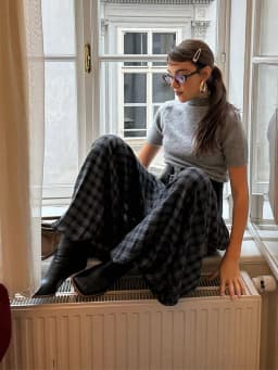 Casual Plaid Print Pants Women Fashion Checked Pleated Elastic Waist Loose Trousers 2026 Spring Summer Chic Street Lady Clothing