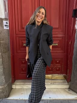 Casual Plaid Print Pants Women Fashion Checked Pleated Elastic Waist Loose Trousers 2026 Spring Summer Chic Street Lady Clothing