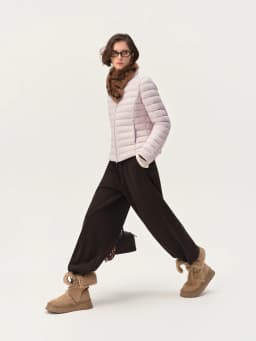 ZIQIAO 2026 Fall Women's Effortless Relaxed High Waist Wool Knit Pants with Diagonal Seam - Chic Casual Trousers for Daily Wear