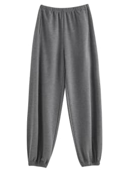 ZIQIAO 2026 Fall Women's Effortless Relaxed High Waist Wool Knit Pants with Diagonal Seam - Chic Casual Trousers for Daily Wear
