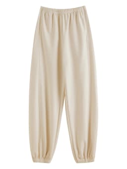 ZIQIAO 2026 Fall Women's Effortless Relaxed High Waist Wool Knit Pants with Diagonal Seam - Chic Casual Trousers for Daily Wear