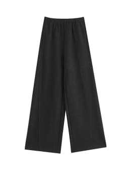 ZIQIAO 2026 Fall Women's Effortless Relaxed High Waist Wool Knit Pants with Diagonal Seam - Chic Casual Trousers for Daily Wear