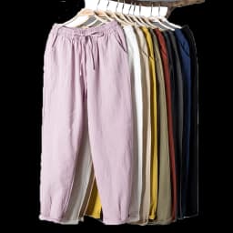 Women Spring Summer Pants Cotton Solid Elastic Waist Candy Colors Harem Trousers Casual Female Pants