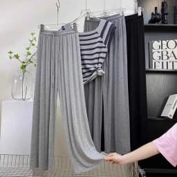 Modal High Waist Draped Wide Leg Pants Women Summer Thin Loose Slim Straight Long Casual Trousers Large Size Sun Protection