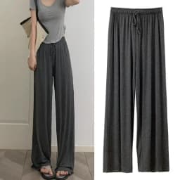 Modal High Waist Draped Wide Leg Pants Women Summer Thin Loose Slim Straight Long Casual Trousers Large Size Sun Protection
