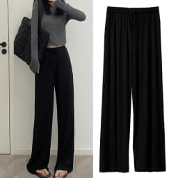 Modal High Waist Draped Wide Leg Pants Women Summer Thin Loose Slim Straight Long Casual Trousers Large Size Sun Protection