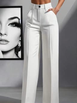 New Elegant Fashionable Casual Women's High-waisted  Draped Straight-cut Pocket Slimming Versatile Simple Solid Women Chic Pants