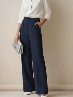 New Elegant Fashionable Casual Women's High-waisted  Draped Straight-cut Pocket Slimming Versatile Simple Solid Women Chic Pants