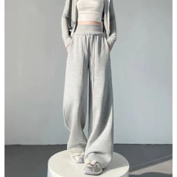 Hot Sale Women Classic High Waist Trousers Girls Loose Fit Wide Leg Casual Pants Female Chic Korean Home Daily Sweatpants