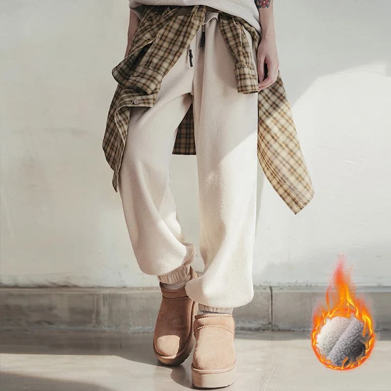 Maden Women’s Winter Fleece Jogger Pants Warm Thick Cozy Sweatpants Loose Fit Casual Outdoor Trousers