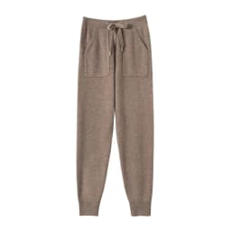 Women's Knitted 100% Wool Pants with Double Pockets and Elastic Waistband for Autumn and Winter, High Stretch Sports Style Pants