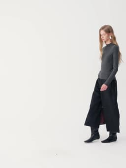 FSLE Women's Wide-leg Straight-leg Slim-fit Casual Pants with No Waistband New Style for Winter 2026 Unisex British Stylish